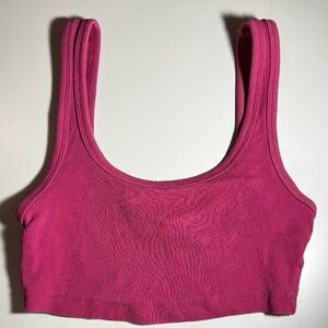 Zara Pink Ribbed Crop Top